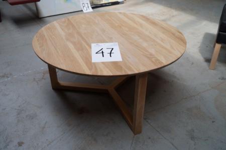 Runder Tisch, Eiche m. Festschenkel, O91 cm.