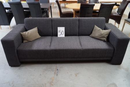 3 pers. Black sofa w. Low back, pillows included