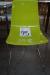 2 pcs. molded plastic chairs w. chrome frame. Lime Green