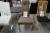 Chair, brown leather, legs oak