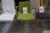 Stuhl, grünen Stoff, Rahmen Chrom