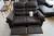 2 pers. Black leather sofa m. Built-in footrest