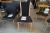 Chair, black fabric, frame oak