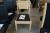 Chair, black leather, oak frame