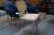 2 pcs. chairs, cream colored leather