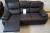 Leather sofa, black w. Built-stool