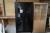 Black cabinet m. 2 shelves and glass door B 100 x H 190 cm