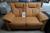 2 pers. Light brown leather sofa, high back