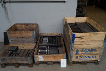 Pallets with various rods for housing equipment