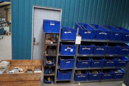 3 pieces. 1 span shelving and pallet contents on bolts, carriage bolts, nuts, etc.