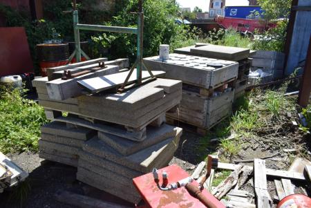 8 pallets with tiles and concrete plugs
