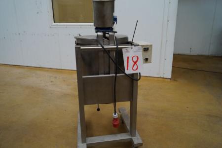 Mixing tank, 110 L with an agitator and wheels, filling in bottom