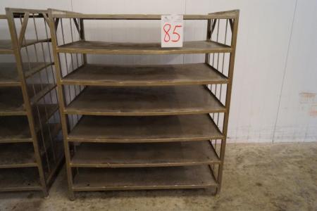 Shelf with 7 shelves, stainless steel, L 128 x W 80 x H 150 cm. Between shelves 20 cm.