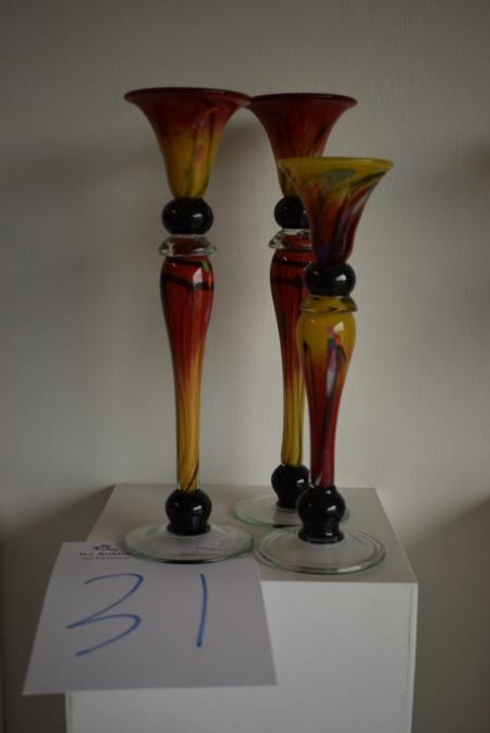 Candlesticks 3 pieces Height: 30-35 cm