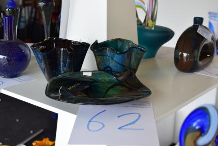 2 pcs alto vases height: 10 cm + 1 platter 20 cm Ø