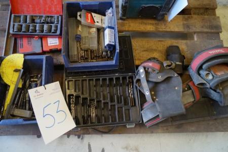 Various drills, taps, tool belt, etc.