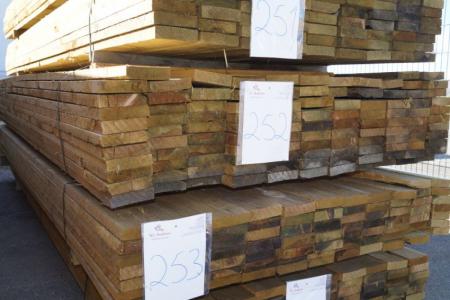 25 x 100 mm full-edged boards impregnated, ca. 92 paragraph of 3.00 cm and 21 paragraphs on 2,70cm