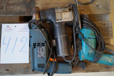 2 pcs. drills, able ok, 1 Jigsaw - condition unknown