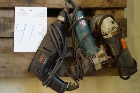 1 drill, 1 grinder, able ok, 1 jigsaw condition unknown