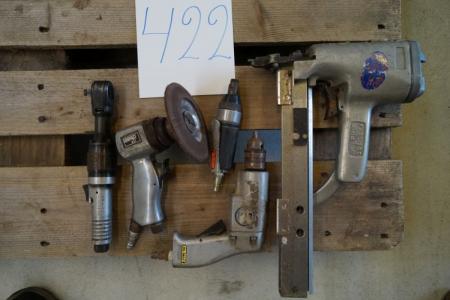1 piece. air wrench + 1. air sander + 1. air screwdriver, 1 pc. air drill + 1. air staples