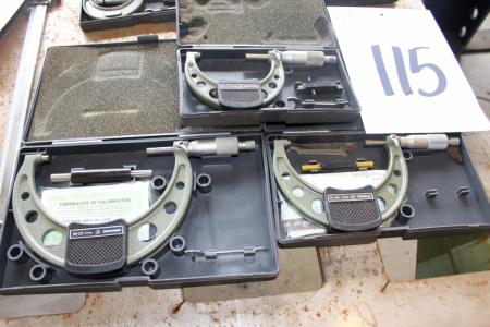3 pieces. micrometers, 50-75, 75-100, 100-125