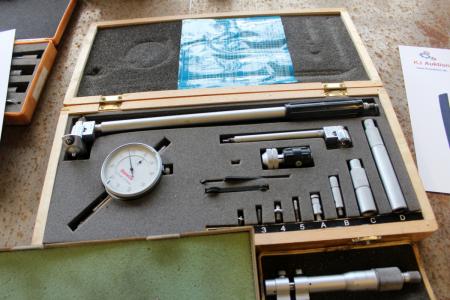 Caliper + cutting table + Disella Dial Bore gauge 20-200 mm x 0.01