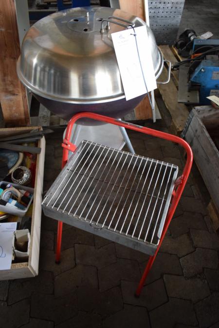 57 cm charcoal grill stainless, 1 folding grill 40x40x60 cm.