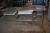 Edelstahl Tisch 210 x 70 cm mit Gleitregalen und Einbauwursthersteller FKI (Wurst Furunkel nicht bewiesen)