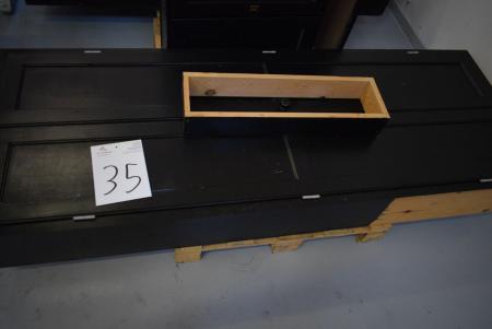 Box painted black 190x70 cm + wall cabinet 76x70 cm.