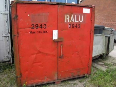 Material Container B 200 x H 200 x D 150 cm - lifting eyes possible to lock & weight about 500 kg
