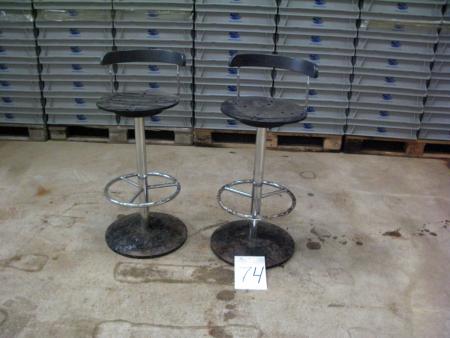 Bar stools / high chairs 2 pieces - anodized undercarriage.