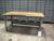 File bench 80 x 200 x H 89 cm. Tabletop beech rods and robust metal corpus. Wear