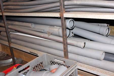 PVC Pipes on the shelf and 4 boxes of bends + sleeves, etc.