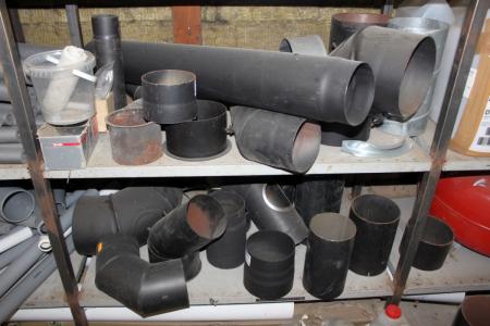 Various bends and pipes for stove