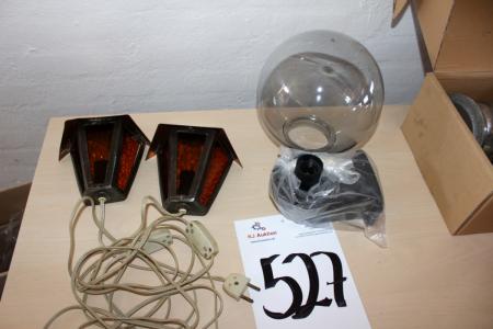 2 Kobberlamper + 1 væglampe
