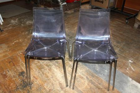 6-tlg. Stühle, ETC Bolia.com Entwurf Roberto Foshica transparentem Kunststoff