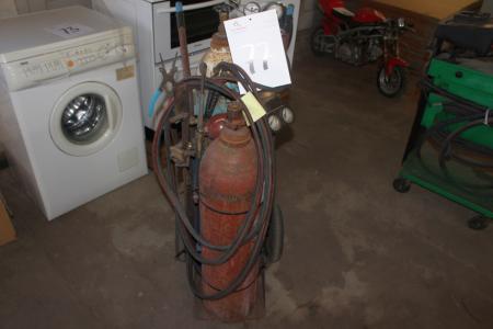 Skærebrændersæt med flasker og manometer