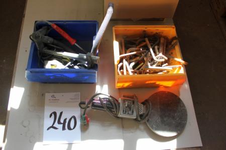 PVC welding plate + glue gun + miscellaneous tools