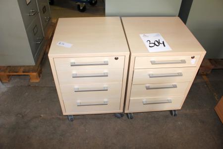 2 pieces drawer sections on wheels