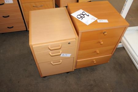 2 pieces drawer sections on wheels