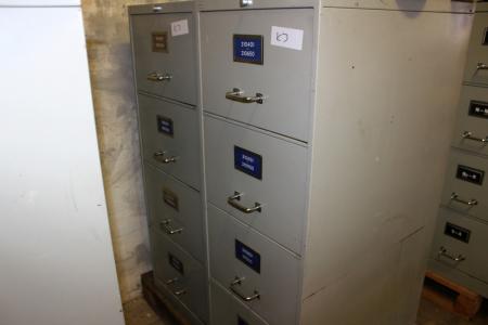 2 pcs filing cabinets with 4 drawers