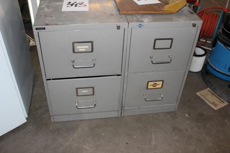 2 filing cabinets with 2 drawers