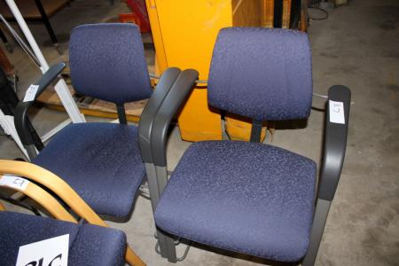 2 chair with plastic armrests + 2 chairs with wood