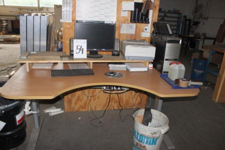 El Steh- / Sitz-Schreibtisch ohne Inhalt
