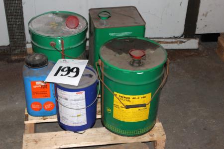 Pallet with various oil products