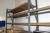 5 subjects pallet rack beams 34 + 6 caps incl. Planks on shelves, height about 3.5 meters