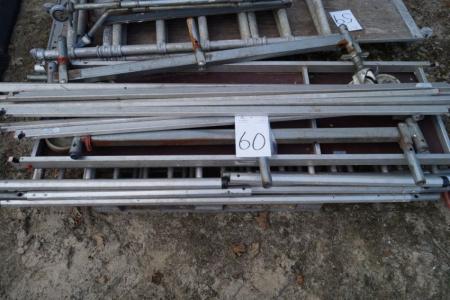 Aluminium rolling scaffold, B 60 x L 200 x H about 400 cm
