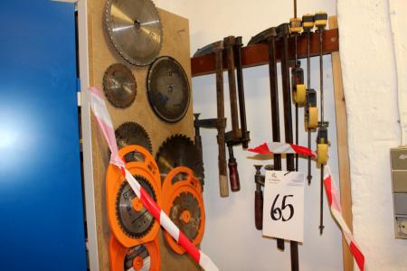 Various clamps and blades