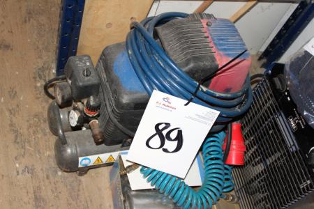 Compressor with accessories, gloves, and fan heater