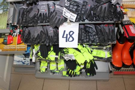 Gloves on 4 shelves new , size. 8-9-10